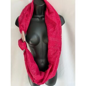 Fuschia Pink Scarf NWT Metallic Thread Infinity Loop Girl Barbie Feminine Spring